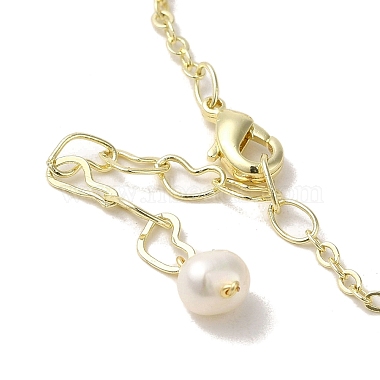 Flower Natural Pearl Link Bracelets(BJEW-C051-28G)-3