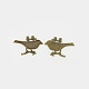Alliage oiseaux de style tibétain grands supports de pendentifs pour l'émail(X-TIBEP-292-AB-FF)-1