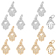 12Pcs 2 Colors Brass Micro Pave Clear Cubic Zirconia Charms(ZIRC-NB0001-77)-1