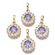 Brass Micro Cubic Zirconia Charms(KK-N235-032C)-1