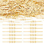 200Pcs Iron Bowknot Buckles, Lighting Fittings Link, for DIY Chandelier Crystal Replacement Icicle Part, Golden, 33x1~4x1.3mm(IFIN-TA0001-72G)