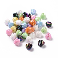 Acrylic Imitation Shell Beads, Faceted Flower, Mixed Color, 15x14~14.5mm, Hole: 2.5mm(OACR-P011-02G)