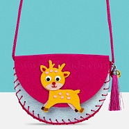Handmade Non-woven Fabric Animal Change Wallet Set, with Alloy and Plastic Findings, Polyester Wire, Diy Crafts for Children, Deer, Mixed Color, 0.65~110x0.1~12x0.05~0.7cm, Hole: 2~10mm(DIY-K059-02)