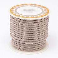 Braided Polyester Cords, Round, Tan, 3mm, about 8.74 yards(8m)/roll(OCOR-D005-19)