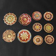 Mandala PET Round Self Adhesive Decorative Stickers, Waterproof Laser Flower Decals for DIY Scrapbooking, Card Making, Red, 56~78x56~78x0.2mm(DIY-K069-02C)