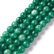 Natural White Jade Imitation Green Jasper Beads Strands, Round, Dyed, 10mm, Hole: 1mm, about 38pcs/strand, 14.96 inch(38cm)(G-I299-F07-10mm)