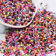 Baking Paint Glass Seed Beads, Cylinder, Colorful, 2x1.5mm, Hole: 1mm, about 5599pcs/50g(X-SEED-S042-05B-48)