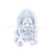 Christmas Santa Claus DIY Statue Silicone Molds, Portrait Sculpture Resin Casting Molds, for UV Resin, Epoxy Resin Craft Making, White, 158x108x22mm(SIMO-PW0017-18A)