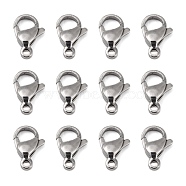 Polished 304 Stainless Steel Lobster Claw Clasps, Parrot Trigger Clasps, Stainless Steel Color, 12.5x8x3.5mm, Hole: 1.5mm(X-STAS-R072-39A)