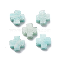 Natural Amazonite Beads, Cross, 8x8x3mm, Hole: 1.2mm(G-K369-04P)