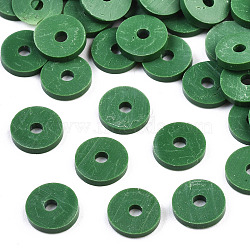 Handmade Polymer Clay Beads, Disc/Flat Round, Heishi Beads, Sea Green, 8x0.5~1mm, Hole: 2mm, about 13000pcs/1000g(CLAY-R067-8.0mm-B46)