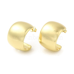 Rack Plating Brass Round Stud Earrings, Half Hoop Earrings, Cadmium Free & Lead Free, Long-Lasting Plated, Real 18K Gold Plated, 19x13.5mm(EJEW-D073-02G)
