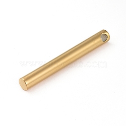 Ion Plating(IP) 304 Stainless Steel Pendants, Column, Golden, 40x5mm, Hole: 3mm(STAS-G208-01G)