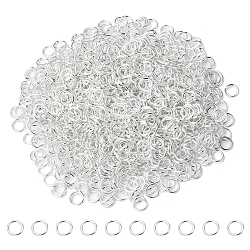 Iron Open Jump Rings, Round Ring, Silver, 21 Gauge, 5x0.7mm, Inner Diameter: 3.6mm(IFIN-YW0001-41S)