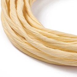 Paper Cords, for Jewelry Making, Light Goldenrod Yellow, 2~3mm, about 5.46 yards(5m)/roll(OCOR-WH0052-03B)