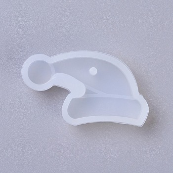 Pendant Silicone Molds, Resin Casting Molds, For UV Resin, Epoxy Resin Jewelry Making, Christmas Hat, White, 25x44x8mm