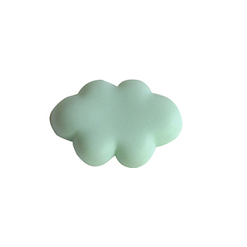 Resin Cabochons, Cloud, Medium Aquamarine, 25x17x5.5mm