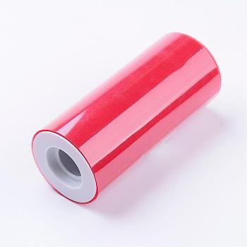 Deco Mesh Ribbons, Tulle Fabric, Tulle Roll Spool Fabric For Skirt Making, Red, 6 inch(150mm), 25yards/roll(22.86m/roll)
