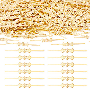 200Pcs Iron Bowknot Buckles, Lighting Fittings Link, for DIY Chandelier Crystal Replacement Icicle Part, Golden, 33x1~4x1.3mm