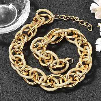 Punk Hiphop Styles Alloy Rope Chain Necklaces for Men, Golden, 16.46 inch(41.8cm)