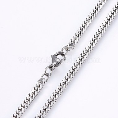 304 Stainless Steel Curb Chain Necklaces(NJEW-P226-05P-03)-2
