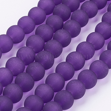10mm Purple Round Glass Beads