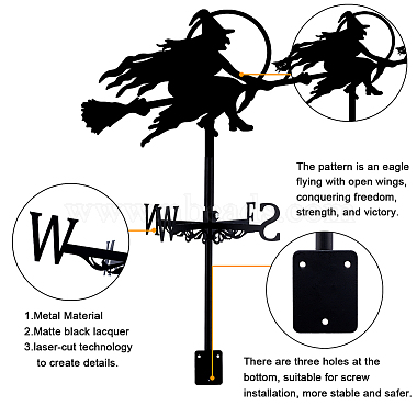 Железный указатель направления ветра орангутанга(AJEW-WH0265-0012)-3
