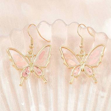 Alloy & Dried Flower Dangle Earrings(AL-Z001-02G-01)-1