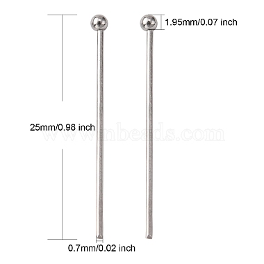 304 Stainless Steel Ball Head pins(STAS-N017-02-25mm)-2