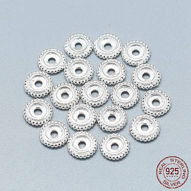 Silver Flat Round Sterling Silver Spacer Beads