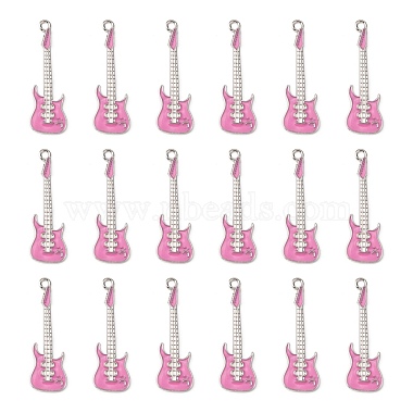 Platinum Pink Musical Instruments Alloy + Enamel Big Pendants