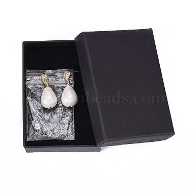 Perla de concha perla cuelga aretes pendientes(EJEW-JE03071-01)-4
