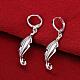 Beautiful Design Silver Color Plated Brass Leaf Dangle Earrings(EJEW-BB00702)-4
