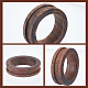 8個 2 スタイルの木製溝付き指輪セッティング(WOOD-DR0001-01)-3