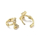 Brass Micro Pave Cubic Zirconia Hoop Earring(EJEW-C088-01E-G)-2