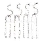 304 Stainless Steel Paperclip Chain Bracelet Making, Non-Tarnish, Stainless Steel Color, 5.12 inch(13cm)~5.31 inch(13.5cm)(AJEW-JB01583)