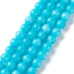 Natural White Jade Imitation Amazonite Beads Strands, Round, Dyed, 10mm, Hole: 1mm, about 38pcs/strand, 14.96 inch(38cm)(G-I299-F04-10mm)