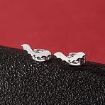 Stainless Steel Stud Earrings for Women, Bat, Stainless Steel Color, 4x11mm(PW-WGFE412-10)