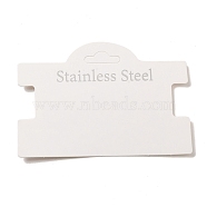 Paper Display Card with Word Stainless Steel, Used For Hair Clips, White, 7x10x0.05cm(CDIS-L009-09)