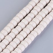 Opaque Solid Color Glass Beads Strands, Column, Seashell Color, 8x5~6mm, Hole: 1.5mm, about 69pcs/strand, 15.1 inch~15.3 inch(38.5~39cm)(X-GLAA-A036-I04)