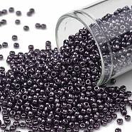 TOHO Round Seed Beads, Japanese Seed Beads, (607) High Metallic Violet, 8/0, 3mm, Hole: 1mm, about 222pcs/10g(X-SEED-TR08-0607)