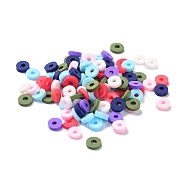 Handmade Polymer Clay Beads, Heishi Beads, Flat Round/Disc, Mixed Color, 4x1~2mm, Hole: 1.4mm, about 14400pcs/300g(CLAY-XCP0001-07A)