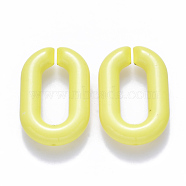 Opaque Acrylic Linking Rings, Quick Link Connectors, for Cable Chains Making, Oval, Yellow, 31x19.5x5.5mm, Inner Diameter: 19.5x7.5mm(OACR-S036-006A-G09)
