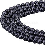 CHGCRAFT 4 Strands Synthetic Blue Goldstone Beads Strands, Round, 6mm, Hole: 0.8mm, about 65pcs/strand, 14~15 inch(G-CA0001-19)