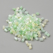 Cat Eye Tube Beads, Column, Light Green, 2~2.8x1.7mm, Hole: 0.8~0.9mm, about 5500pcs/100g(CE-TAC0003-01B)