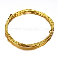 Round Aluminum Wire, Bendable Metal Craft Wire, for Beading Jewelry Craft Making, Gold, 18 Gauge, 1mm, about 32.8 Feet(10m)/roll(X-AW-D009-1mm-10m-14)