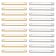 Brass Links Connectors, Nickel Free, Rectangle, Mixed Color, 20x2x1mm, Hole: 1mm, 2 colors, 20pcs/color, 40pcs/box(KK-PH0004-47)