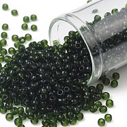 TOHO Round Seed Beads, Japanese Seed Beads, (940) Transparent Olivine, 8/0, 3mm, Hole: 1mm, about 10000pcs/pound(SEED-TR08-0940)
