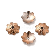 Ion Plating(IP) 304 Stainless Steel Bead Caps, Flower, Multi-Petal, Coffee Golden, 7.5x7x2mm, Hole: 2mm(STAS-F075-24CG)