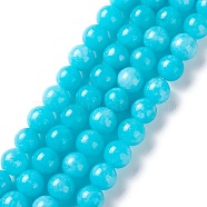 Natural White Jade Imitation Amazonite Beads Strands, Round, Dyed, 10mm, Hole: 1mm, about 38pcs/strand, 14.96 inch(38cm)(G-I299-F04-10mm)
